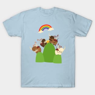 Happy Highland Cattle and Bagpipes T-Shirt